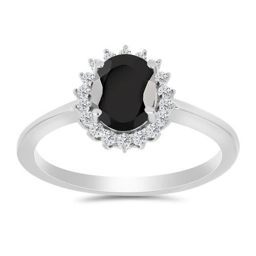 925 SILVER NATURAL BLUE SAPPHIRE GEMSTONE HALO RING